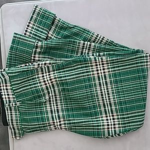 Free People Green Plaid Cuffed Pants